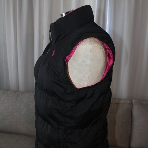 Large Black and Pink US POLO ASSN. Puffer Vest Jacket - Picture 4 of 5